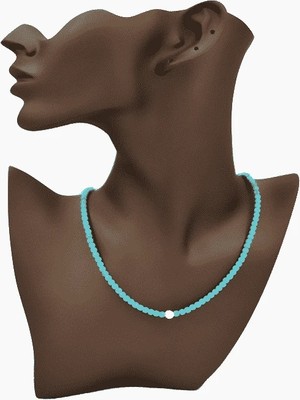 Stoneage F04348 Inci ve Turkuaz Kilit Şifa Kolyesi