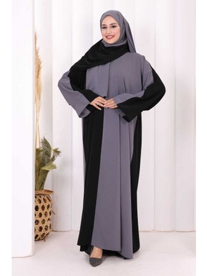 Bym Fashion Hac Umre Elbise Çift Renk  Şal Hediye  3950 Gri