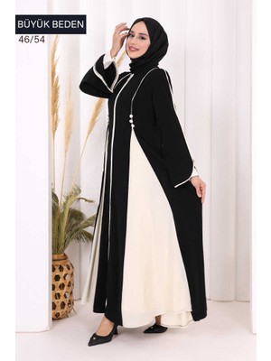 Bym Fashion Biyeli Fermuarlı Ferace 7050-1 Siyah