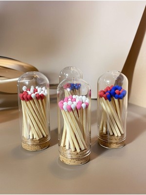 The Kibrit House  “butik Lüks Dekor – Fransız Stili Renk Temalı Kibrit Seti | Kristal Cam Tüp & Mantar Kapak”