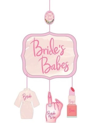 Velora Babes Bekarlığa Veda Partisi Asılabilir Dekor Süsü, Pembe, Gelin Temalı, 3 Parçalı