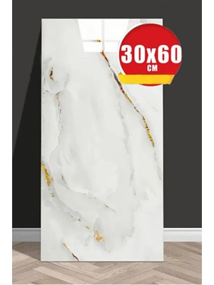 Renkli Duvarlar 30X60cm 1 Adet Gold Mermer Desen Yapışkanlı Banyo,tezgah arası kaplama Duvar Paneli Kağıdı TX-076