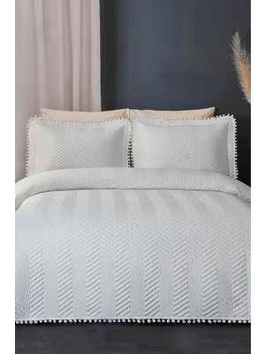 Velora Kapitone Tek Kişilik Yatak Örtüsü Krem