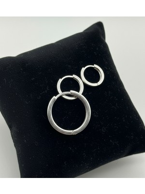 Kalın Halka Gümüş Erkek Küpe