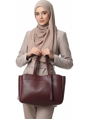 TrendyX Büyük Boy Yavrulu Omuz Çantası - Suni Deri