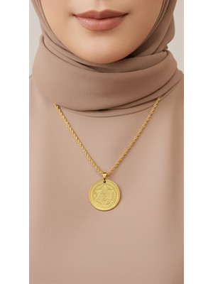 TrendyX Süleyman Mührü Kolye – Çelik Altın Kaplama, Manevi Koruyucu Takı