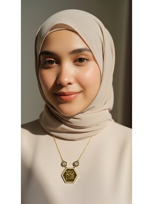 TrendyX Altıgen Maşallah Kolye – Çelik Altın Kaplama, Manevi Koruyucu Takı