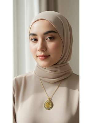 TrendyX Damla Kolye -Ayetel Kürsi – Çelik Altın Kaplama, Manevi Koruyucu Takı