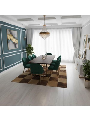 Decomarie Açık ve Koyu Kahverengi Tonlu Dana Derisi Patchwork Halı