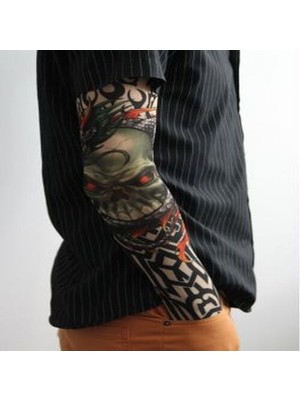 Subutu Giyilebilir Kol Dövmesi Çorap Dövme 3D Baskılı Kol Bacak Dövme 2 Adet Model 18