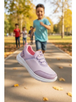 Enoch North Blue Yazılı Çocuk Spor Ayakkabı Esnek Bağcıklı