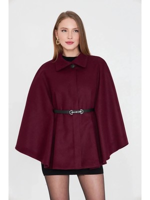 Zengezur Mall Matrixzn Kemerli Kaşe Panço Bordo Pt (Beden: Standart)