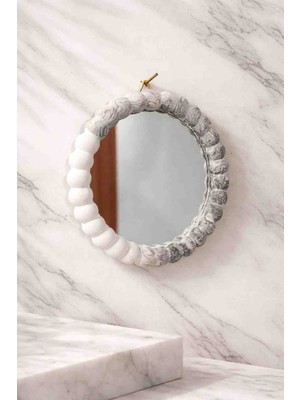 Taş Tozu Döküm Dekoratif Ayna 11CM Asılabilir