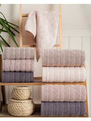 Hazangülü Collection Buldan Üretimi Çeyizlik Deluxe Jakarlı Royal 4'lü El/yüz Havlusu I 50X90