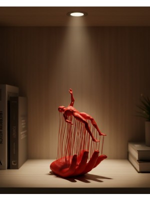 Adat 3D El Üzerinde Insan Figürü Kırmızı Sanatsal Masa Üstü Dekor 12X18 cm