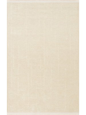 Akbel Halı Liza LIZ 02 Bej - Düz Pamuk Dokulu Kilim Kaymaz Tabanlı, Yıkanabilir, Modern Uzun Ömürlü Kilim