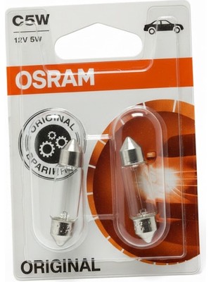 Osram C5W 12V 5W Standart Soffitte Plaka ve Iç Aydınlatma Ampulü - 2 Adet (Blister Paket)