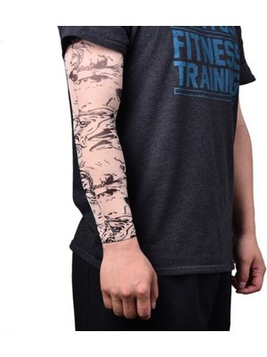 Subutu Giyilebilir Kol Dövmesi Çorap Dövme 3D Baskılı Kol Bacak Dövme 2 Adet Model 25