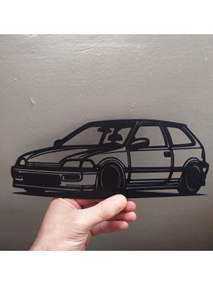 Honda Civic Eg Kasa Duvar Dekoru – Siyah Wall Art 10X24 cm