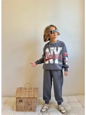 Yiğit Butik Yazı Baskılı Erkek Çocuk Takım