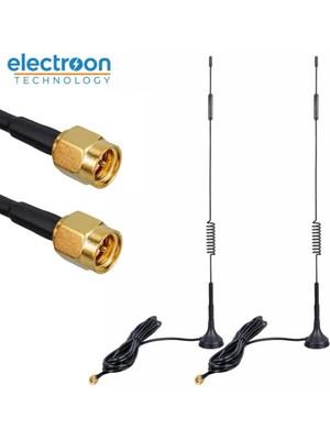 Electroon 4G/LTE 5dBi Superbox Uyumlu 3mt Kablolu Modem Anteni 2 Adet Dış Ortam Kullanımı için Dayanıklı Tasarım