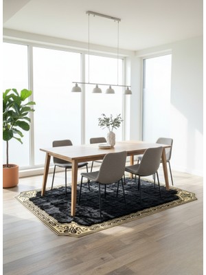 Decomarie Toscana Siyah Doğal Kürk Runner Halı – Antre ve Koridor Için