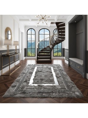 Decomarie Gri Toscana Kürk Yatak Odası Halısı – Modern ve Yumuşak Dokulu Tasarım