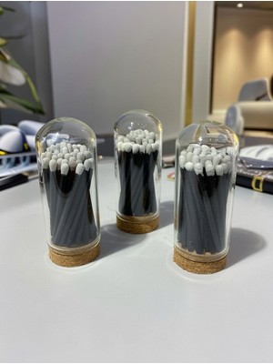 The Kibrit House  Cam Tüp Black Edition Elite Kibrit Seti 3’lü | Dekoratif Koleksiyon Kibrit - Hediyelik Obje