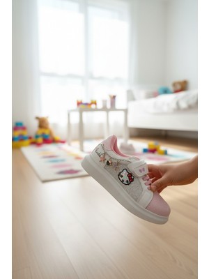 Enoch Hello Kitty Karakterli ve Zincir Detaylı Kız Çocuk Ayakkabı