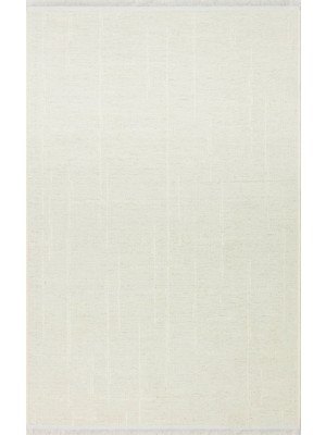 Akbel Halı Liza Lız 02 Beyaz - Düz Pamuk Dokulu Kilim Kaymaz Tabanlı, Yıkanabilir, Modern Uzun Ömürlü Kilim