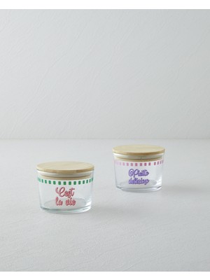 English Home Piatto Cest Cam 2'li Baharatlik 220 ml - 220 ml Pembe - Lila