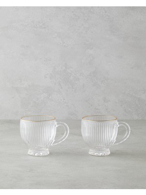 English Home Trails Cam 2'li Kupa 195 ml Şeffaf-Gold