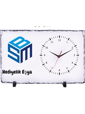 Çılgıntrend Kurumsal Logolu Dikdörtgen Doğal Taş Masa Saati 25X38 cm – Firmalara Özel Promosyon Saat