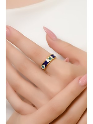 Mineli Nazar Boncuk Yüzük 22 Ayar A064927