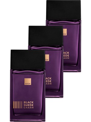 Avon Black Suede Charm Erkek Parfüm Edt 100 Ml. Üçlü Paket