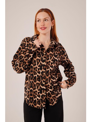 Etiler Collection Leopar Desen Rahat Kalıp Gömlek