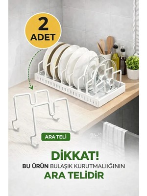 TncPatiShop 2li Ara Tel Yapışkanlı Teleskopik Raylı Mutfak Araçları Düzenleyici Ara Teli