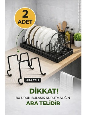 TncPatiShop 2li Ara Tel Yapışkanlı Teleskopik Raylı Mutfak Araçları Düzenleyici Ara Teli