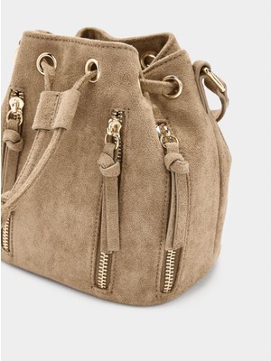 Parfois Kadın Dokulu ve Fermuarlı Bucket Çanta_(Ölçü: 18,0X18,0X13,0 (Uxyxg) )
