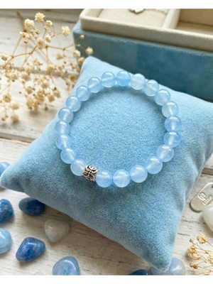 Mavi Ay Taşı (Moonstone) Doğal Taş Bileklik - Stres Karşıtı Enerji Aksesuarı