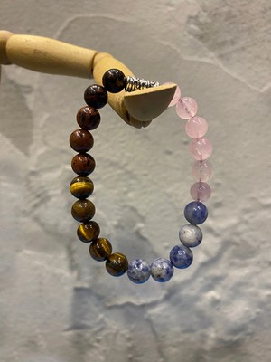 Iyi Uyku Bilekliği - ( Sodalit, Pembe Kuvars, Kaplangözü, Akik )