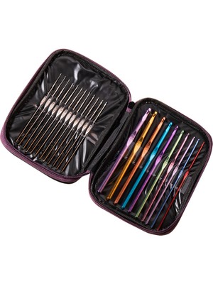 Sultan Profesyonel Metal Tığ Kanca Seti Örgü Için Başlangıç Kiti 22 Li