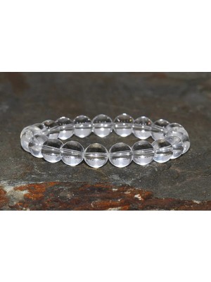 Doğal Kristal Kuvars Taşı Bileklik 8mm
