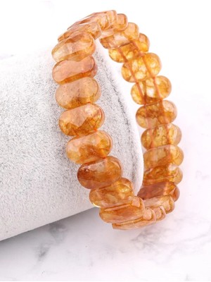 Sitrin Doğal Taş Bileklik 8 x 14 mm Özel Kesim