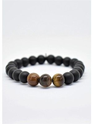 Kaplan Gözü Detaylı Oniks Bileklik