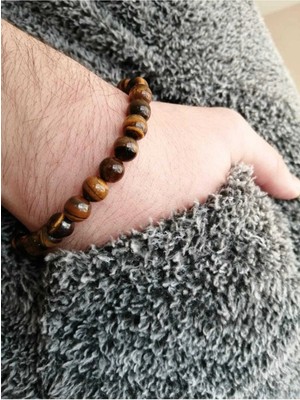 Kaplan Gözü Doğaltaş Erkek Bileklik