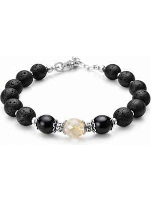 Gerçek Doğal Taş Citrine Yıldız Taşı Lava Değerli Taş Bileklik, Şifa Bilekliği, Kariyer Para Bolluk