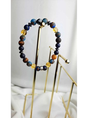 Murano Kuvars Sitrin Yıldız Taşı Hematit Kaplan Gözü Adrastos Model Doğal Taş Bileklik