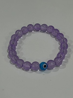 Mor Flout Nazar Boncuk Bilekliği Şans ve Çakra Bilekliği Pozitif Enerji