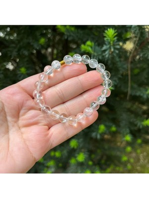 8 mm Kristal Kuvars Doğal Taş Bileklik